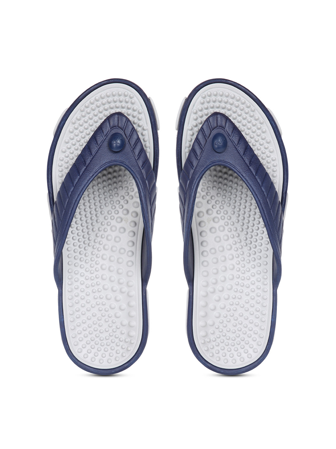 Paragon Men Navy Blue & Grey Thong Flip-Flops