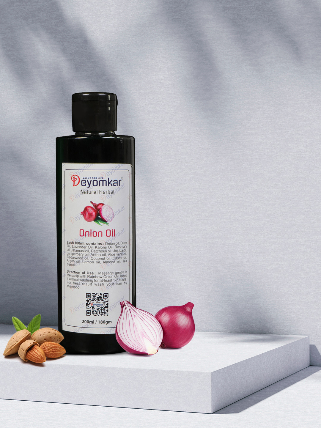 Deyomkar Natural Herbal Red Onion Hair Fall Control Hair Oil - 200 ml