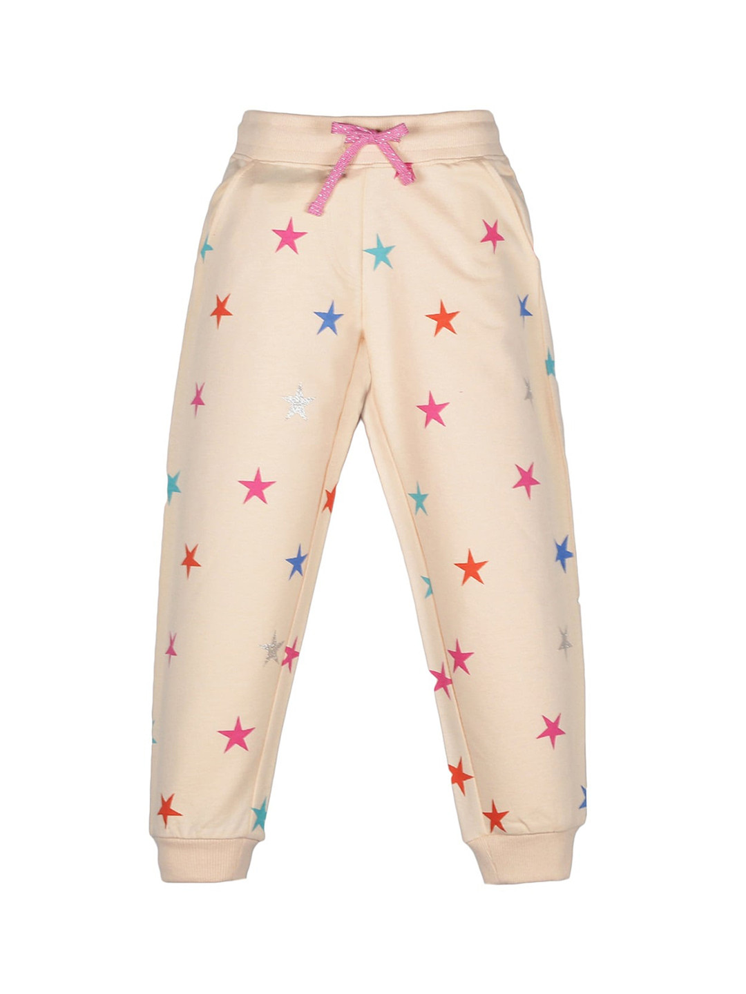 PLUM TREE Kids Girls Beige Printed Joggers