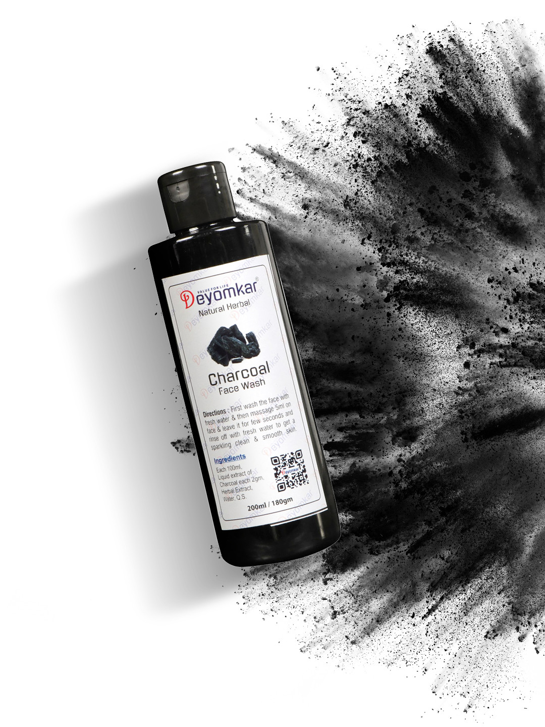 Deyomkar Natural Herbal & Charcoal Face Wash - 200 ml