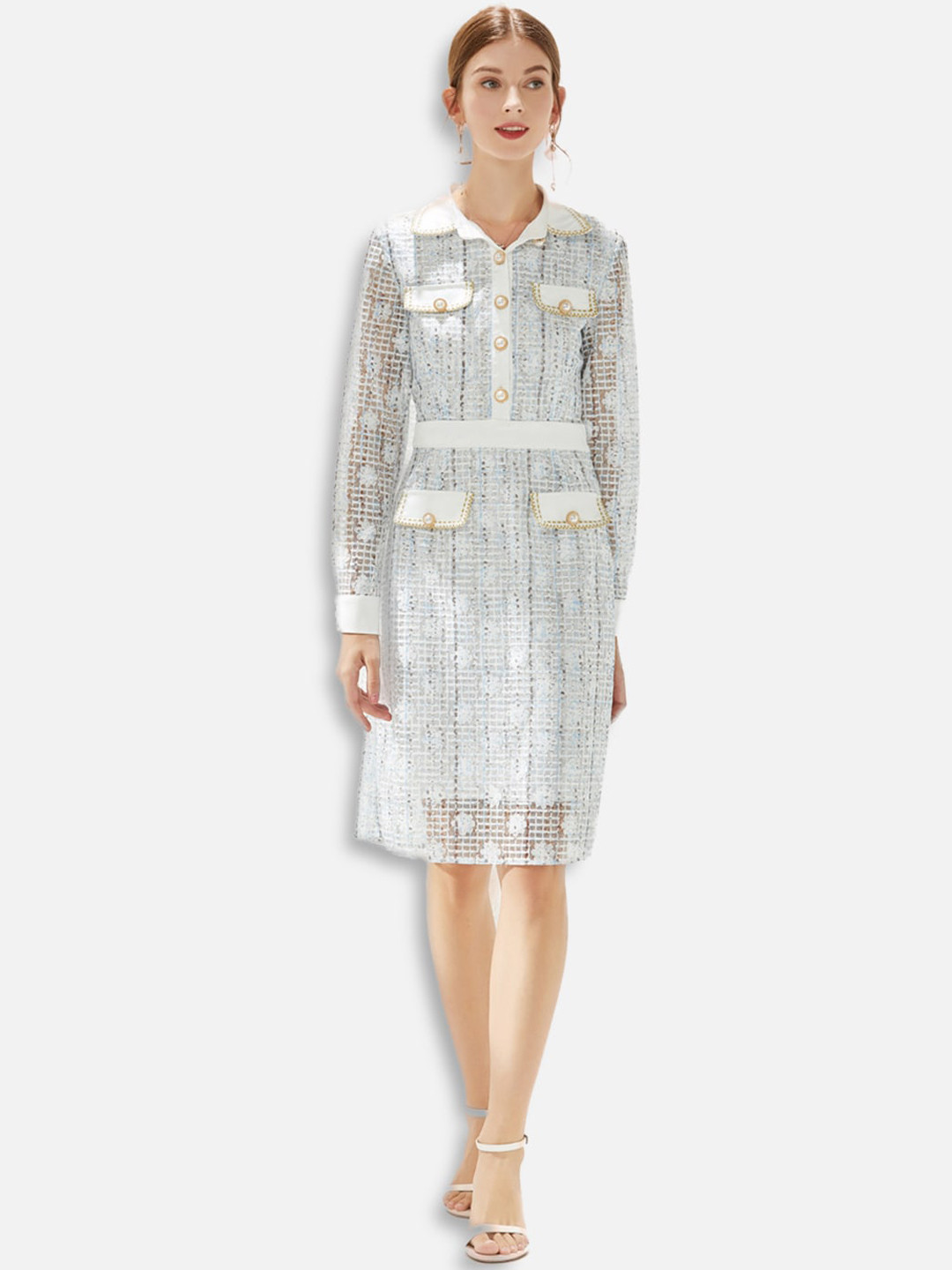 JC Collection Blue Shirt Dress