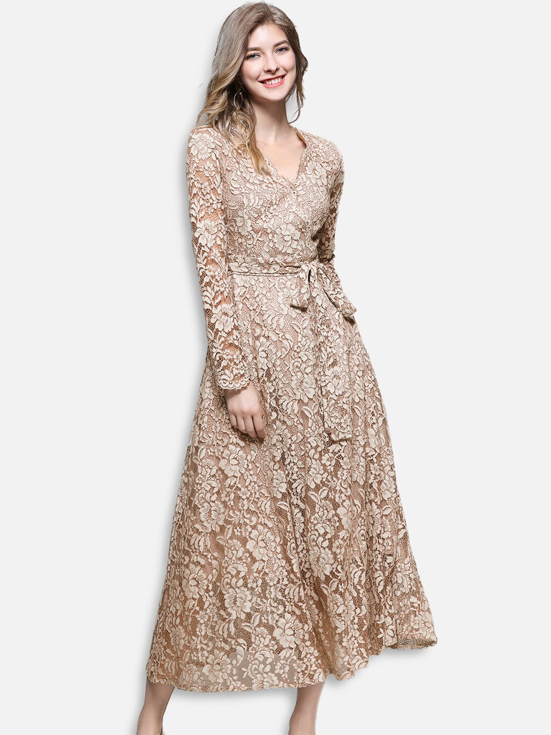 JC Collection Khaki Midi Dress