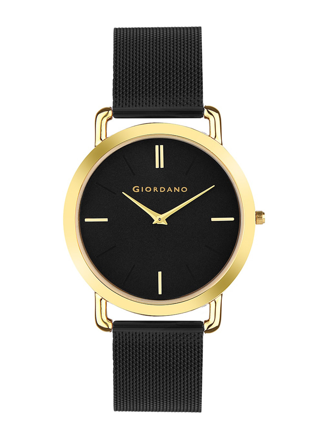 GIORDANO Men Black Dial & Black Bracelet Style Straps Analogue Watch - GD4057-22-Black