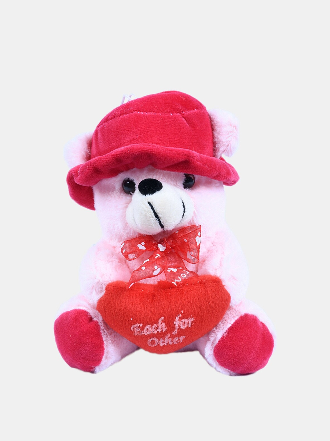 DukieKooky Kids Pink   Red Teddy Bear With Hat   Heart