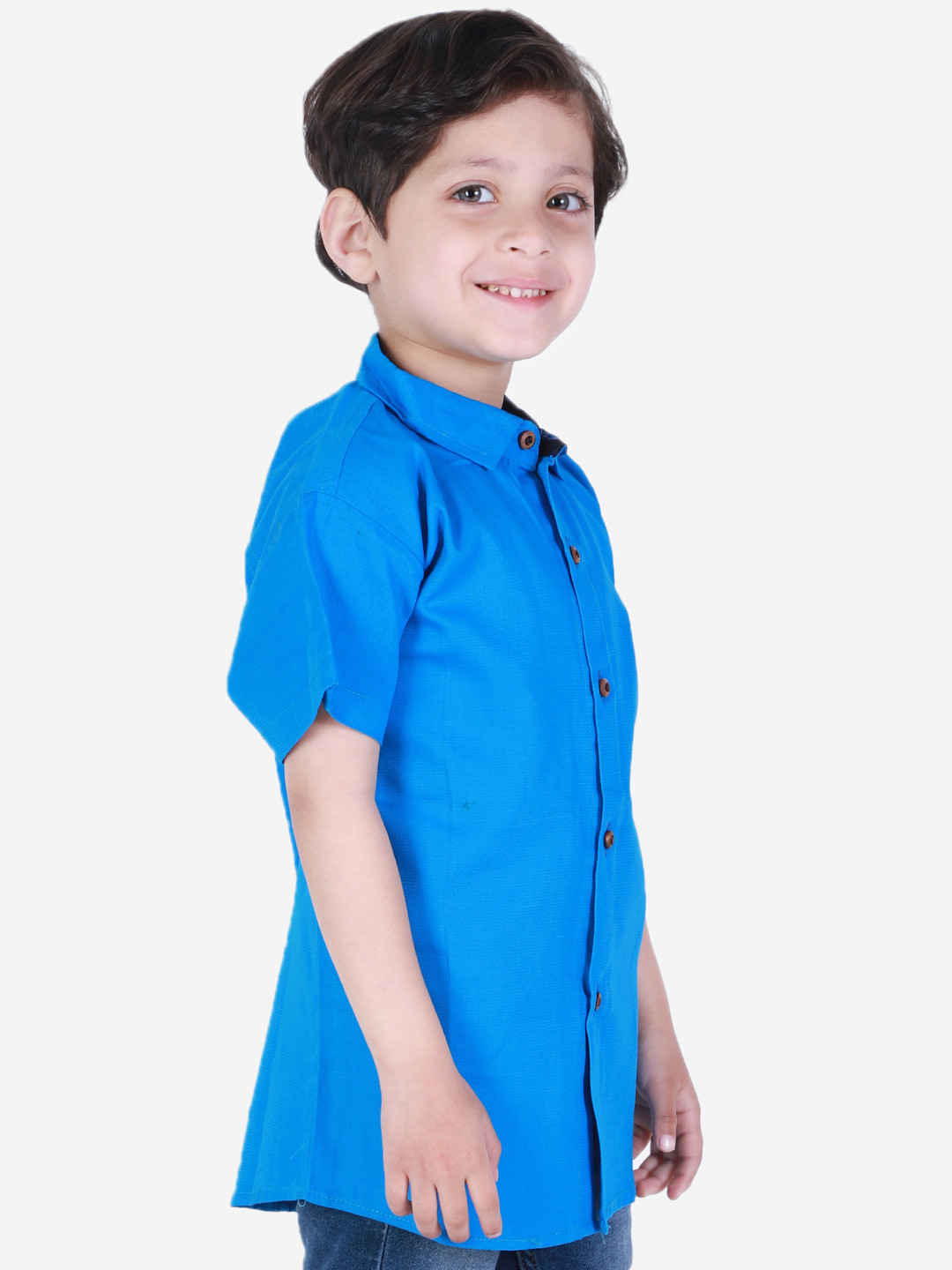 Superminis Boys Turquoise Blue Opaque Casual Shirt