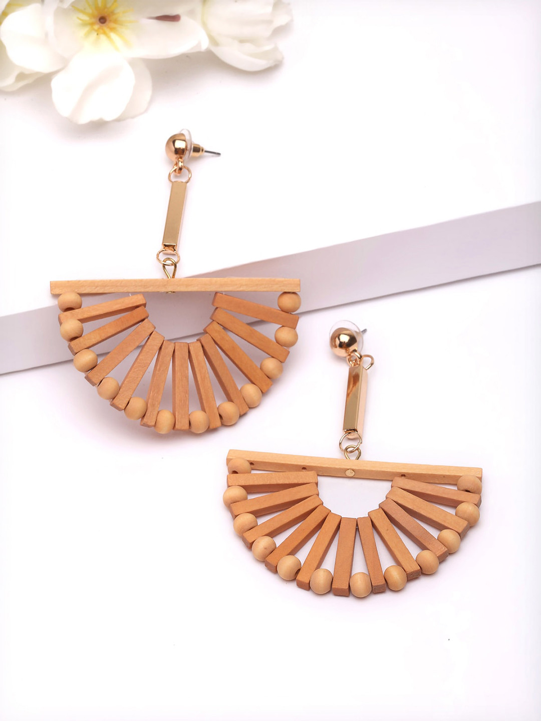 AVANT-GARDE PARIS Brown Contemporary Drop Earrings