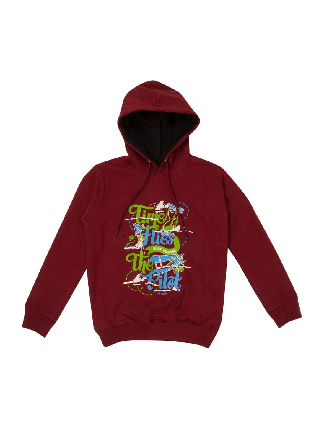 Kiddeo Unisex Kids Maroon Printed Sweatshirt