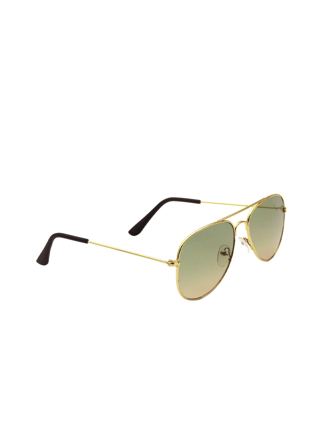 Spiky Unisex Kids Green & Gold-Toned Aviator Sunglasses with UV Protected Lens