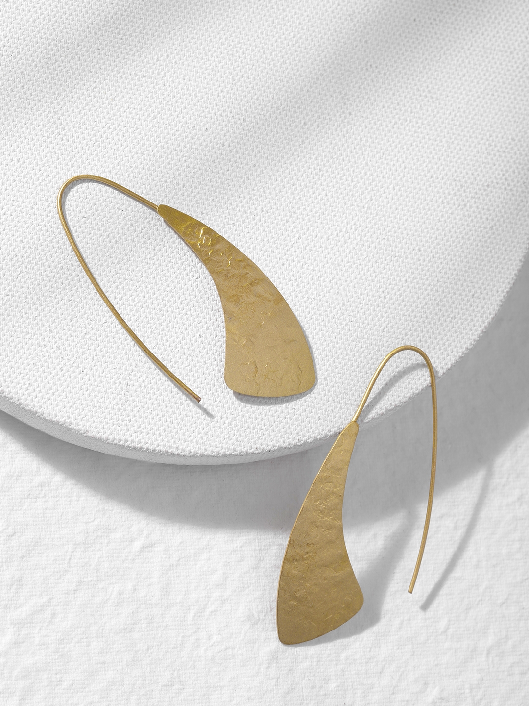 DEEBACO Gold Toned Contemporary Brass Fancy Earwire Earrings
