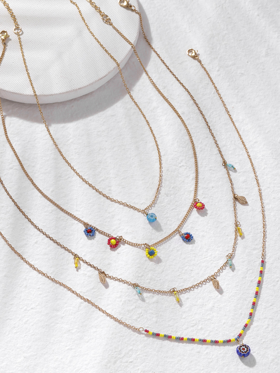 DEEBACO Rose Gold Four Layered Necklace