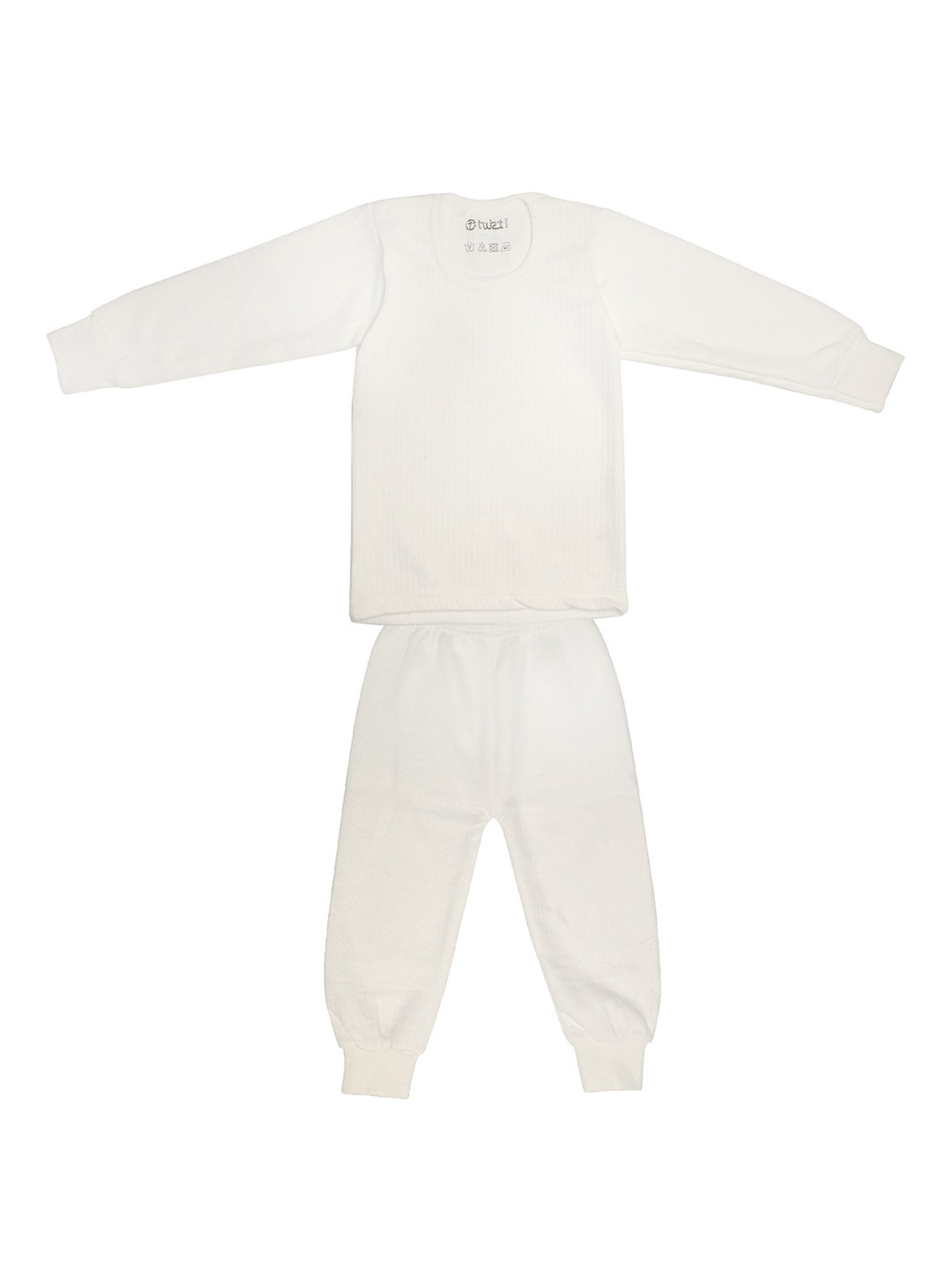 TINY HUG Boys Off White Cotton Thermal Set