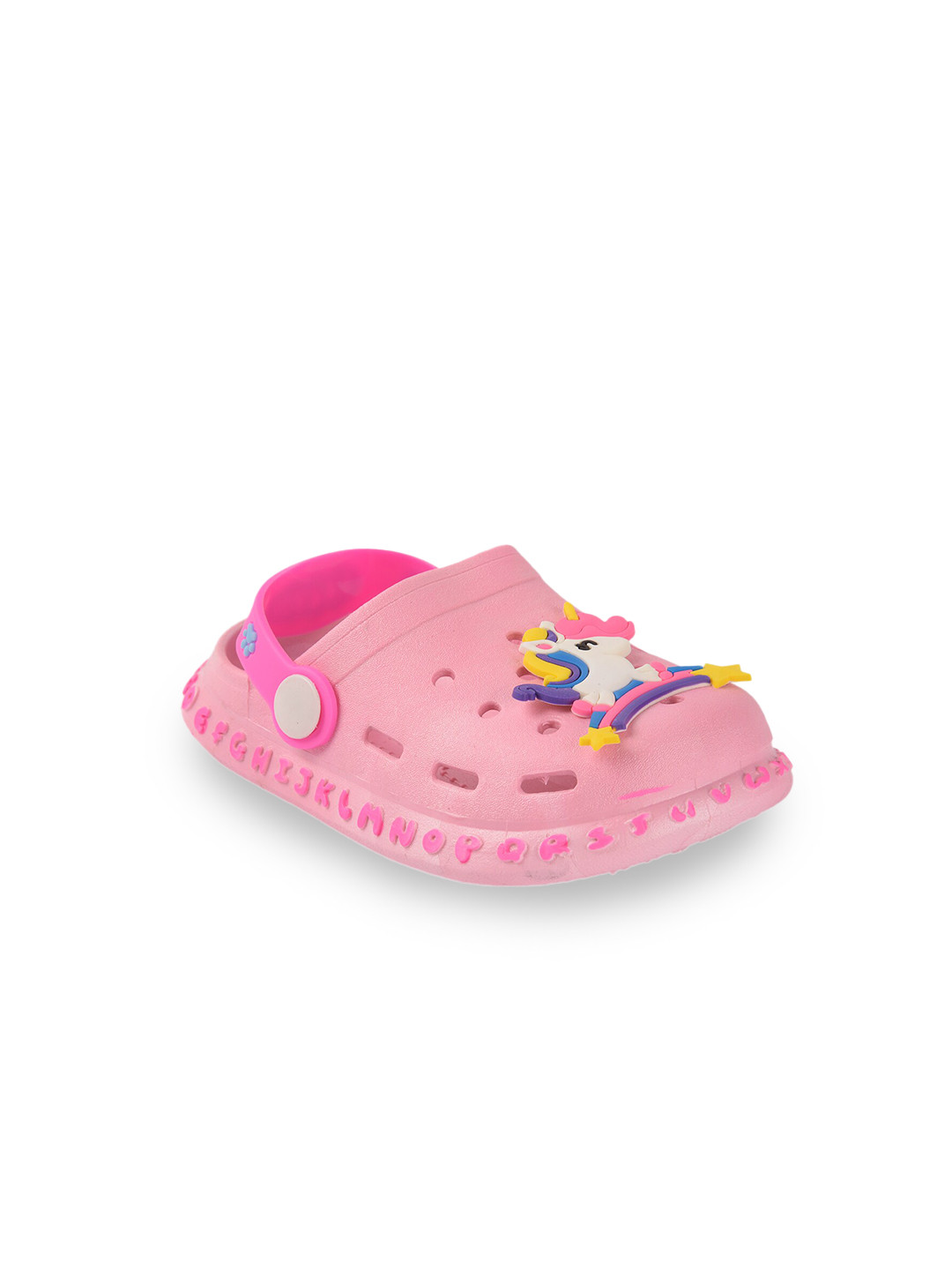 Yellow Bee Girls Pink Unicorn Applique Clogs