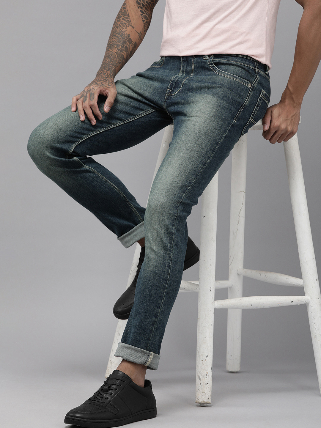 BEAT LONDON by PEPE JEANS Men Blue RAFAEL IP Tapered Vapour Fit Stretchable Jeans