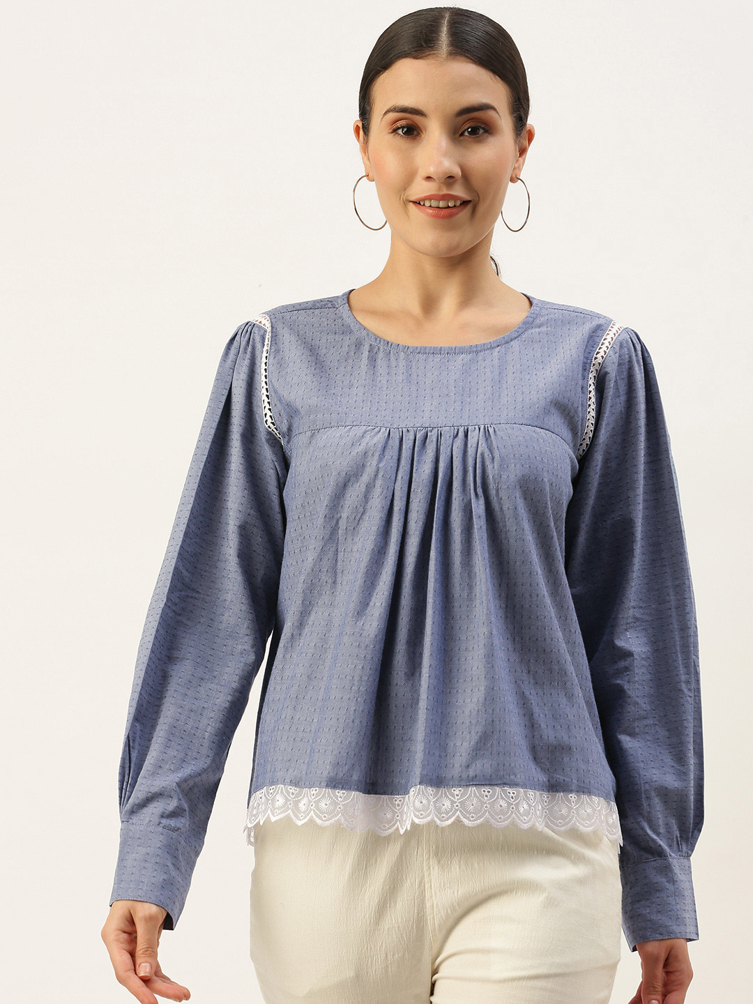 Saanjh Blue Printed Tunic