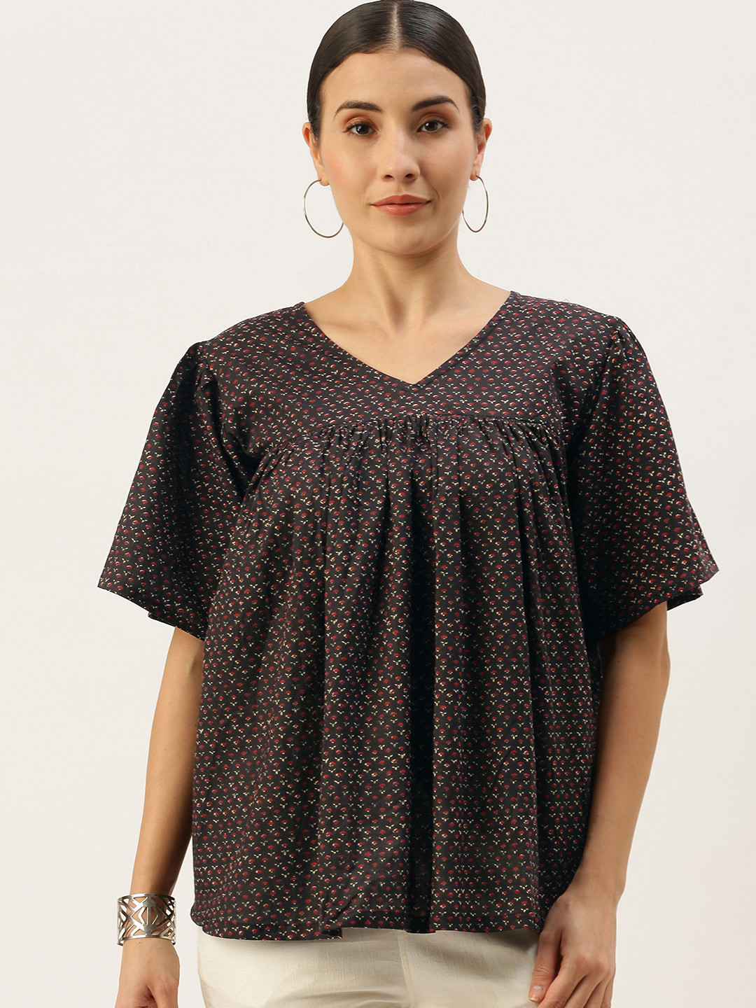 Saanjh Black Printed Tunic