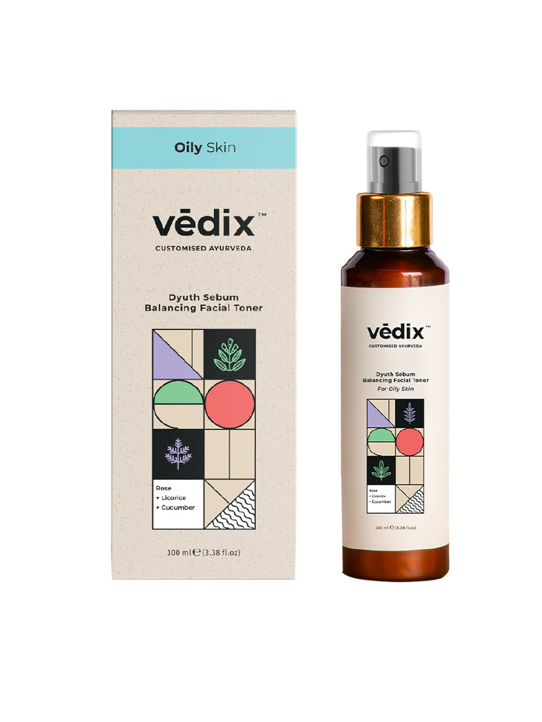 VEDIX Transparent Customized Ayurvedic Dyuth Sebum Balancing Ayurvedic Facial Toner