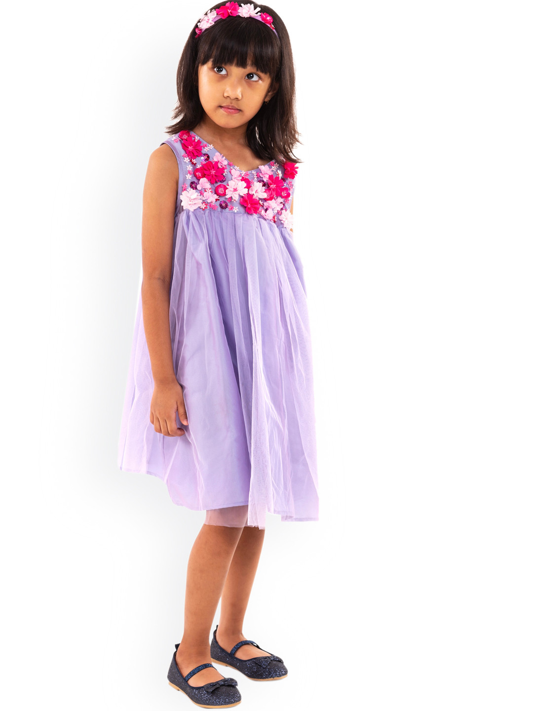A Little Fable Lavender Floral A-Line Dress