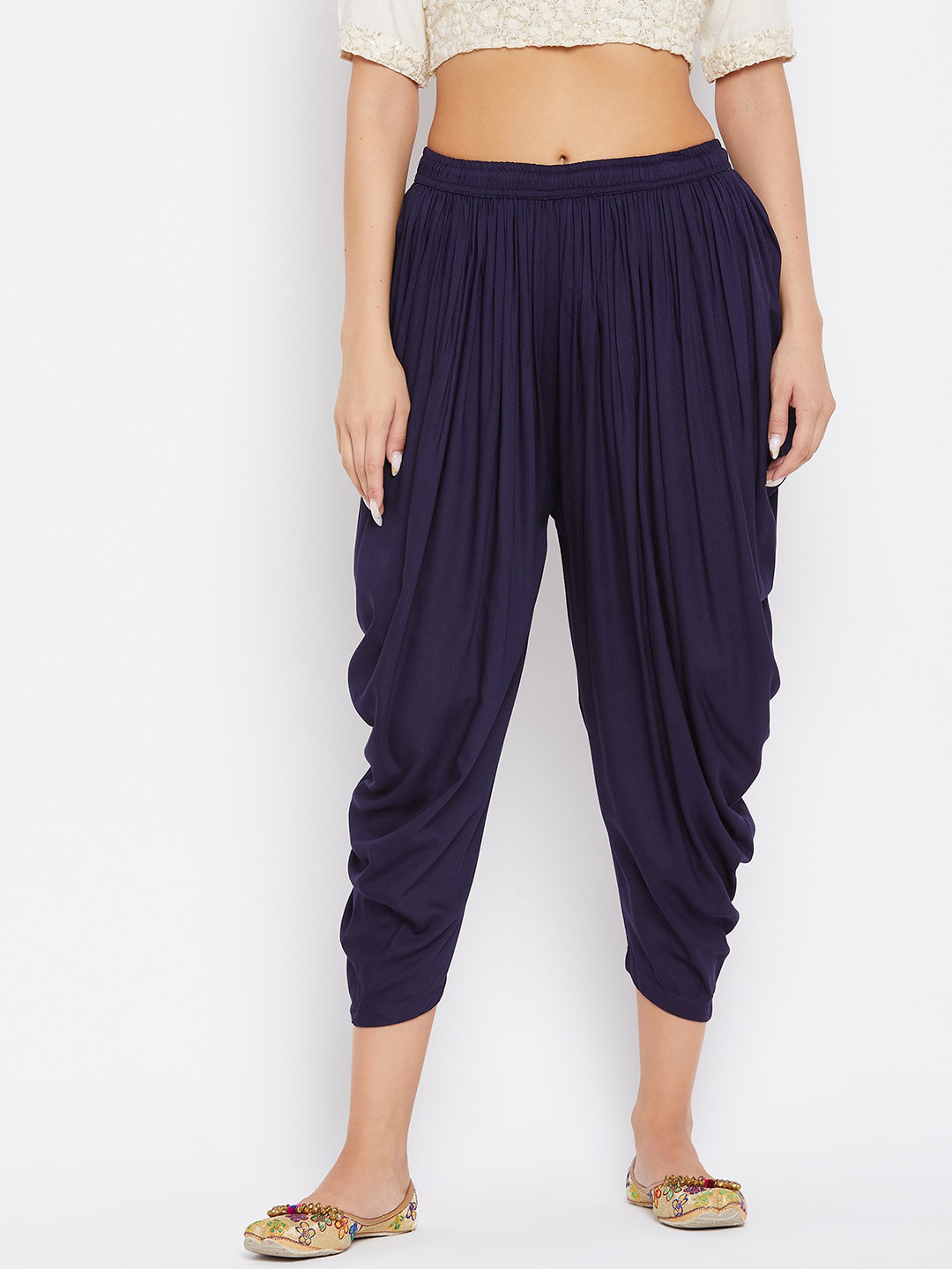 Clora Creation Women Navy Blue Solid Dhoti Salwar