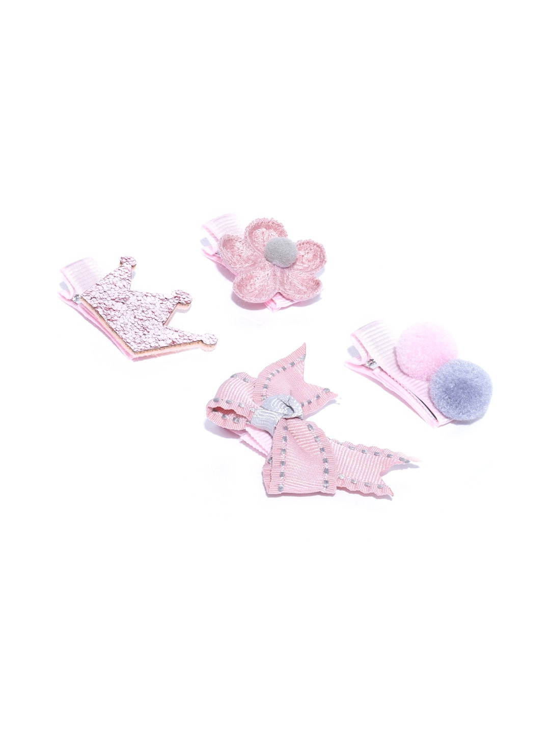 Jewels Galaxy Women Pink Set of 4 Hair Accessory Set