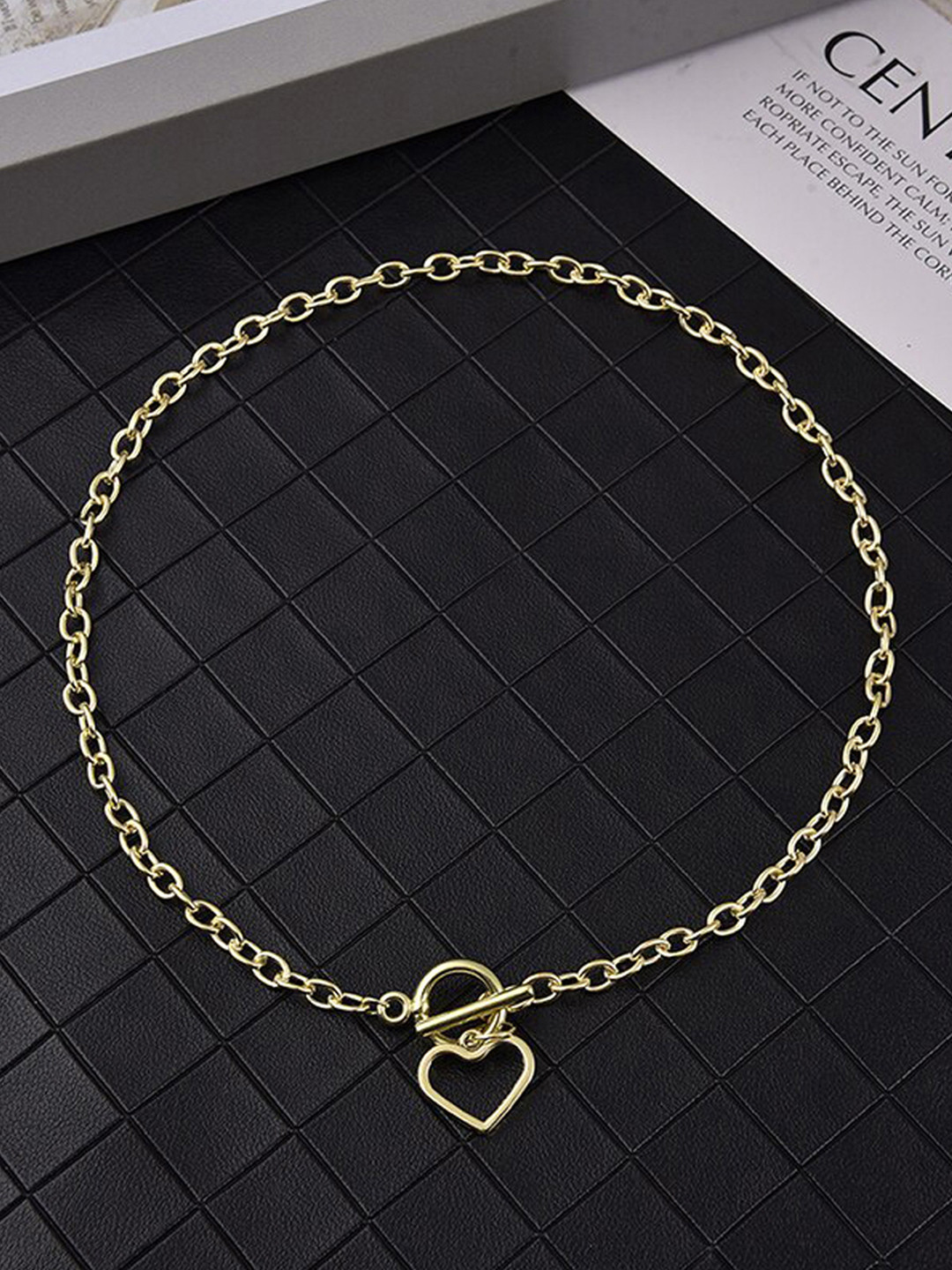 Jewels Galaxy Gold-Plated Heart-Shaped Necklace