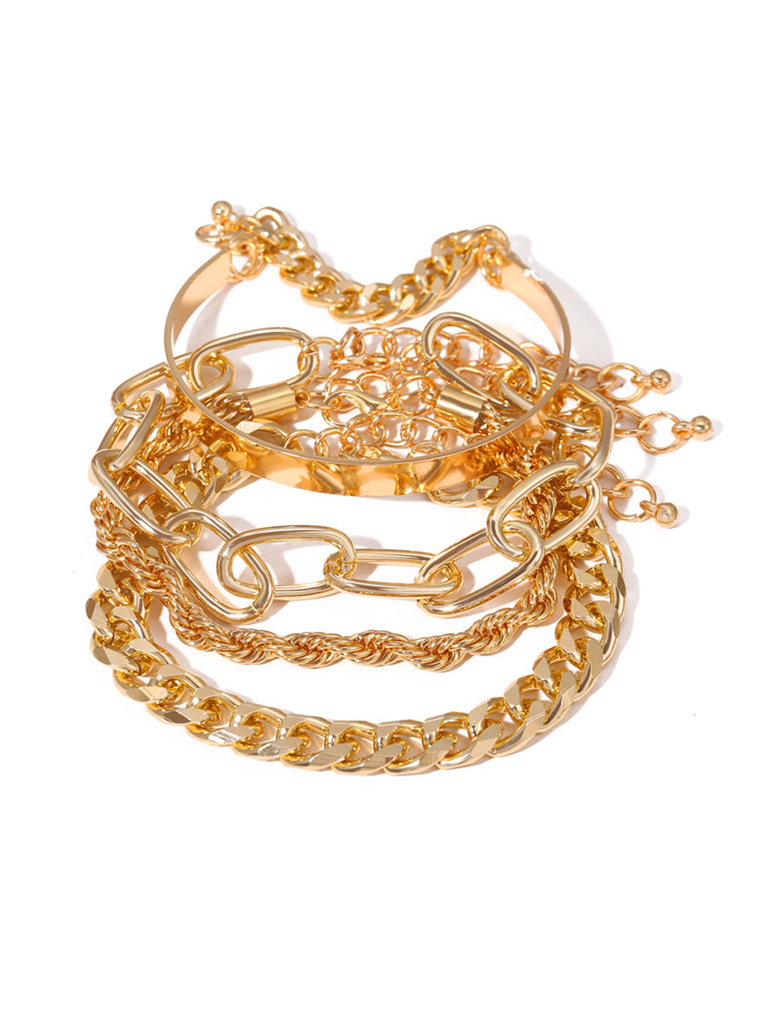 Jewels Galaxy Set of 4 Gold-Plated Bracelets