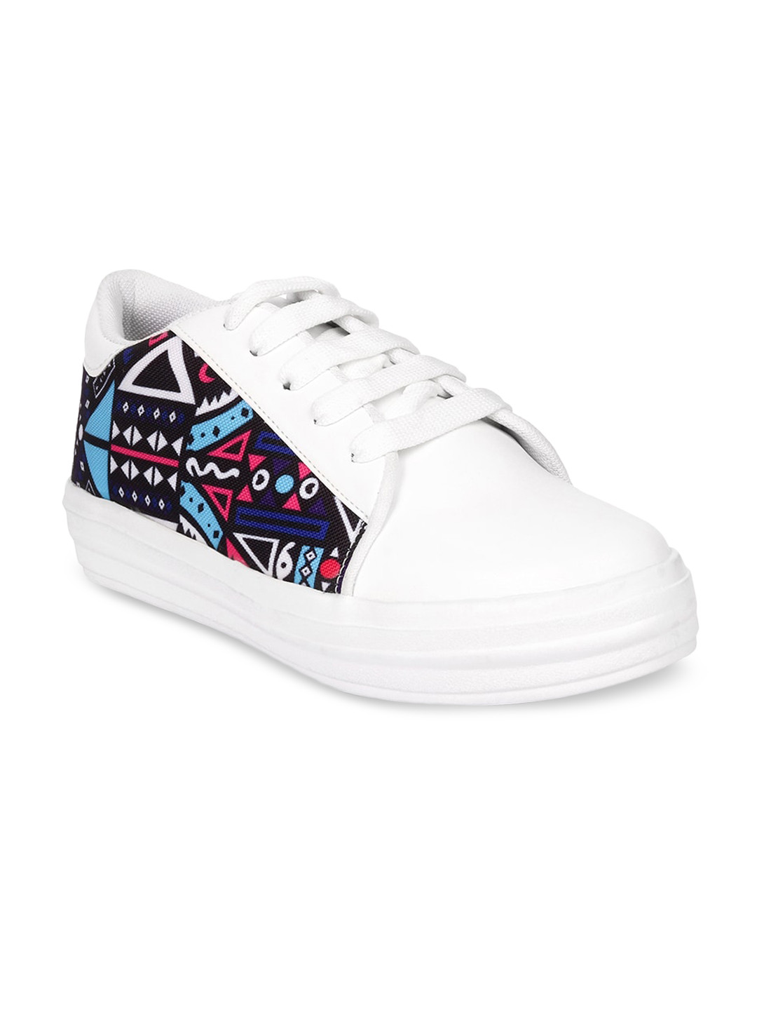 Longwalk Women White Printed Sneakers