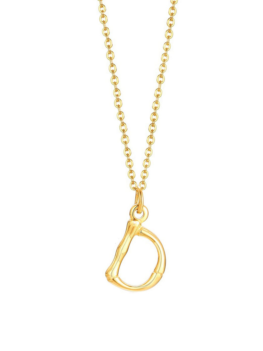 Yellow Chimes Gold-Plated Stainless Steel Initial Alphabet Letter D Pendant With Chain