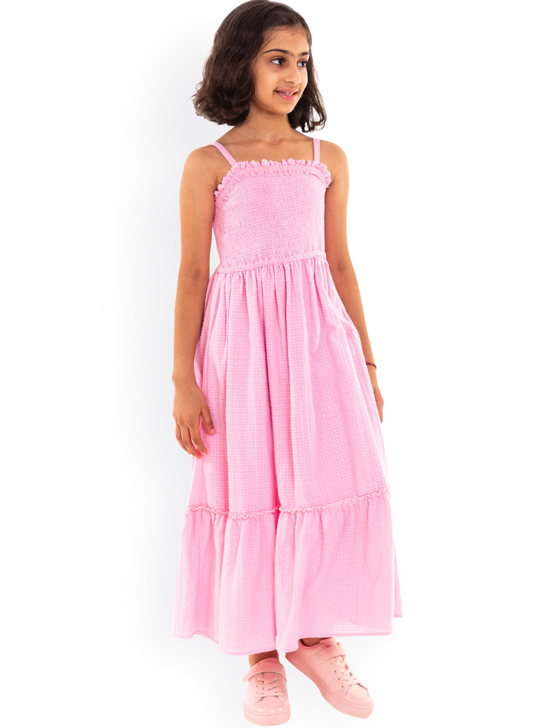 A Little Fable Girls Pink Peplum Maxi Dress