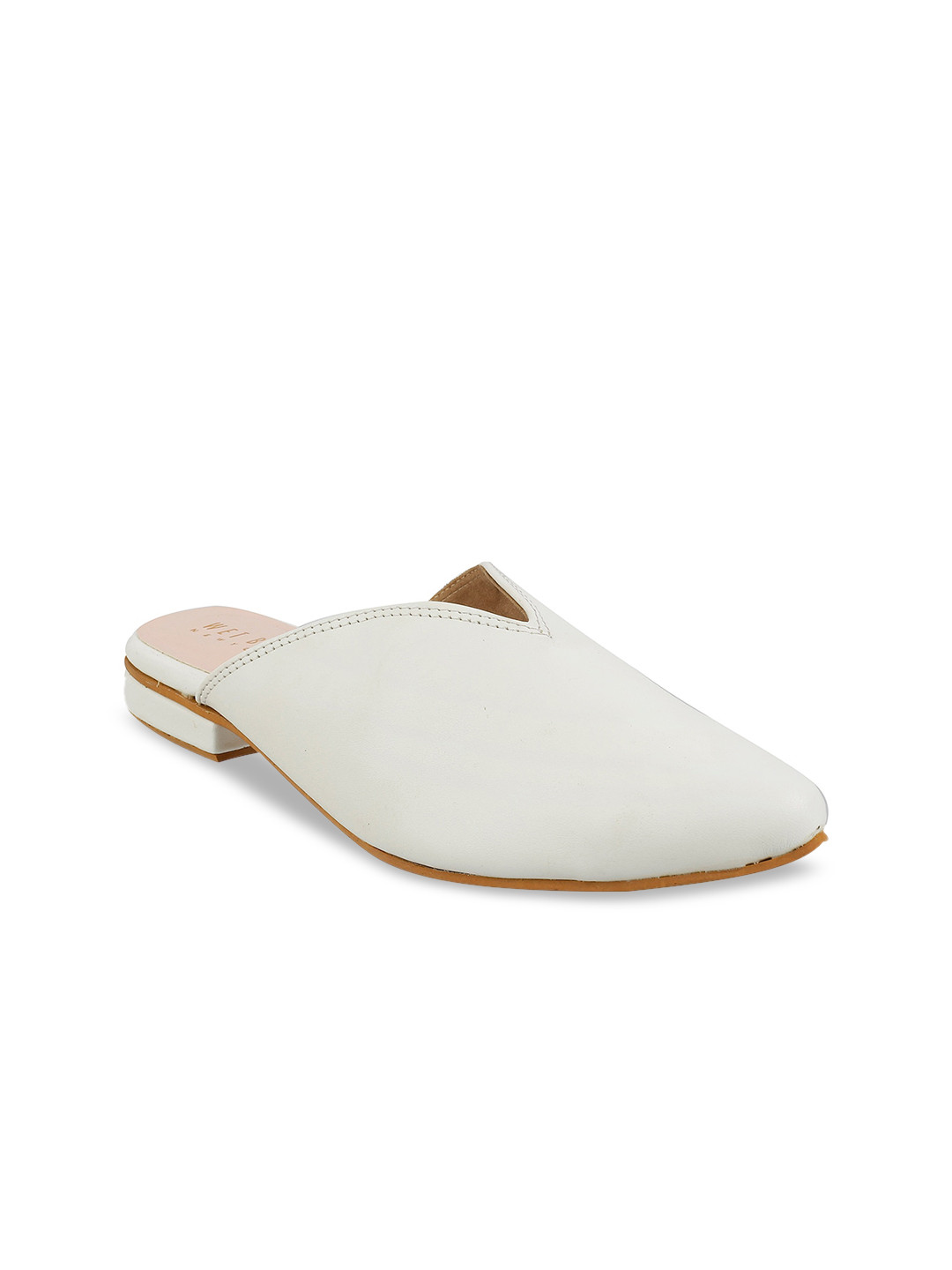 Wet Blue Women White Solid Mules