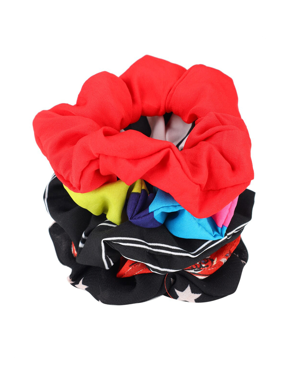 Trend Arrest Women Set Of 5 Multicoloured Scrunchies