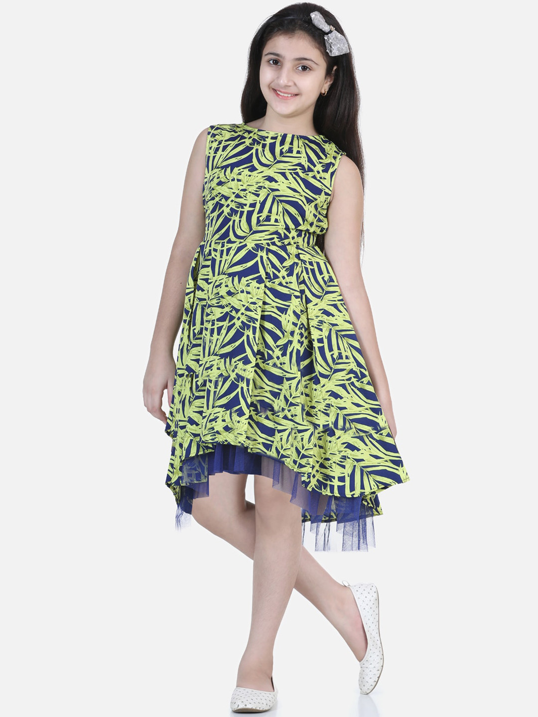 StyleStone Girls Lime Green Net Dress