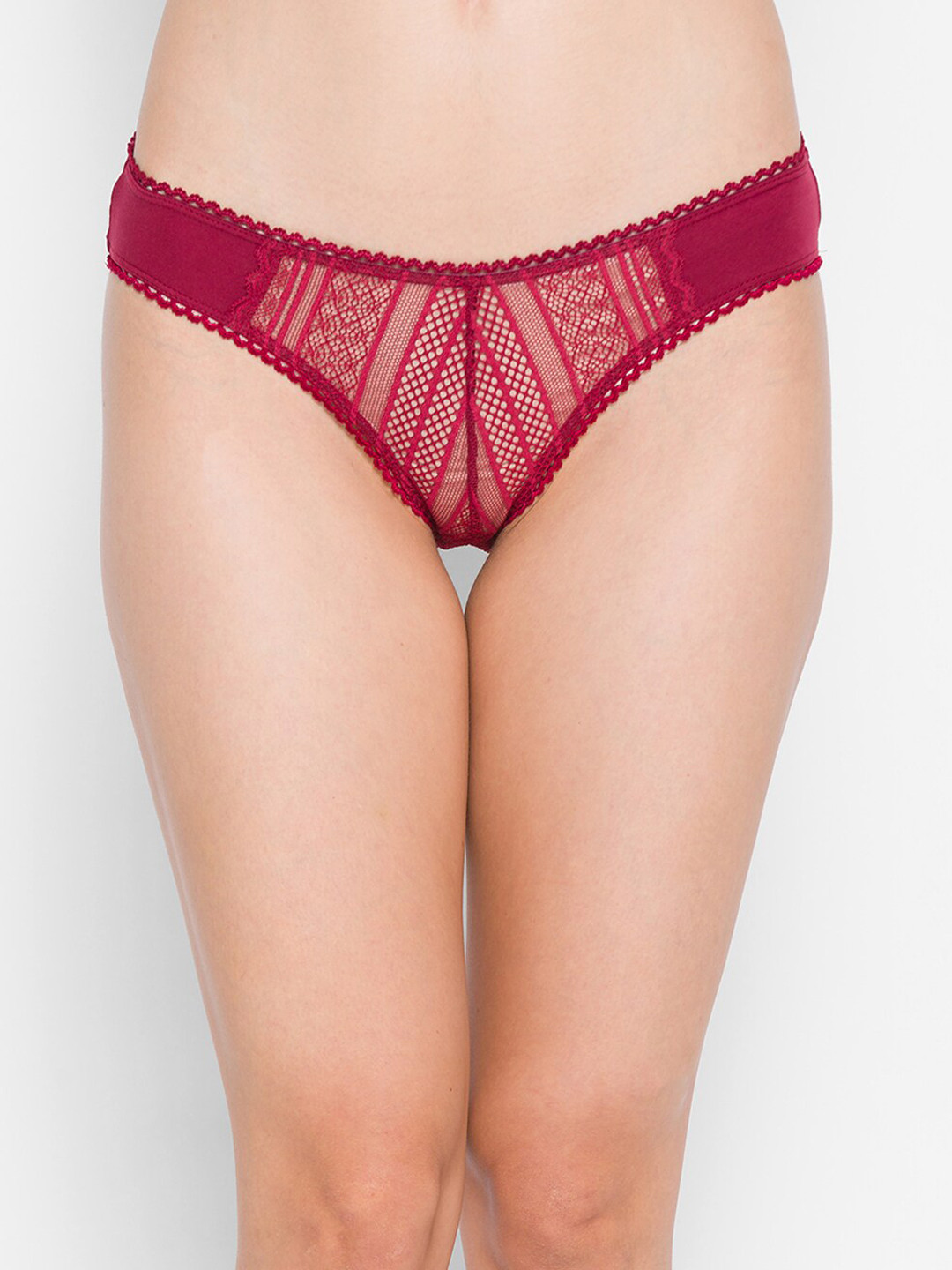 Candyskin Women Maroon Solid Bikini Briefs CSBIN06MR