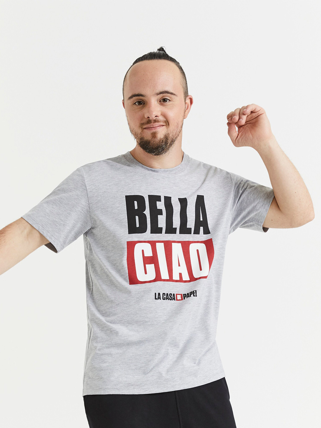 Celio Men Grey Money Heist Printed T-shirt