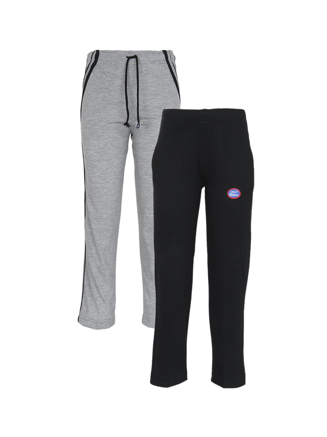 MACK JONNEY Pack Of 2 Kids Black & Grey Cotton Track Pants