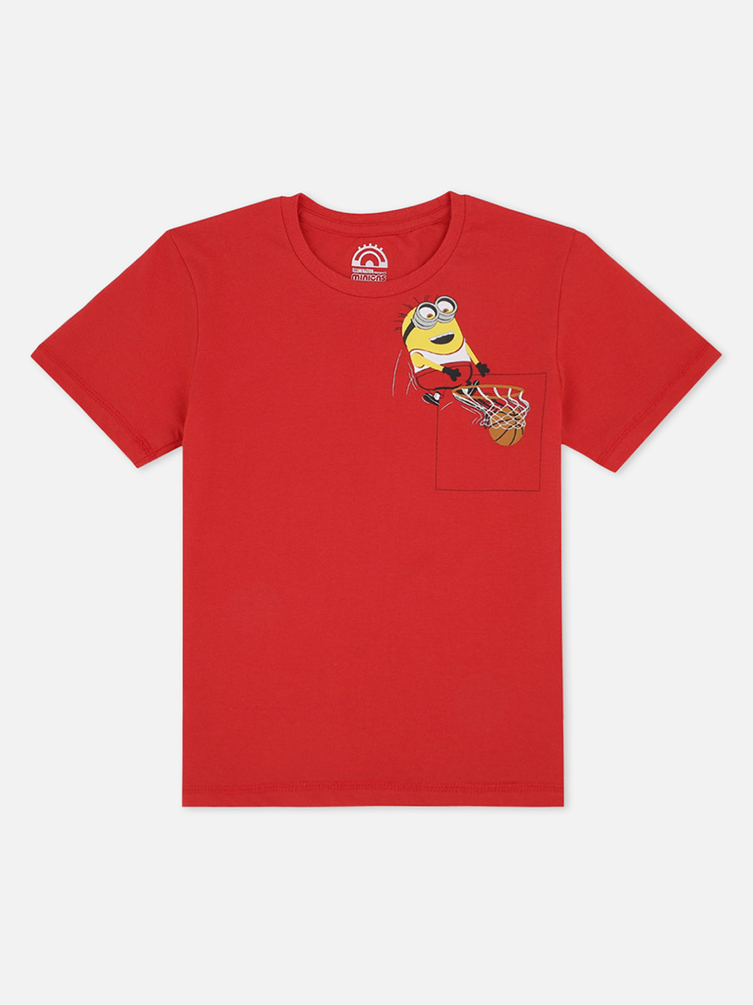 Kids Ville Boys Red Minions Printed T-shirt