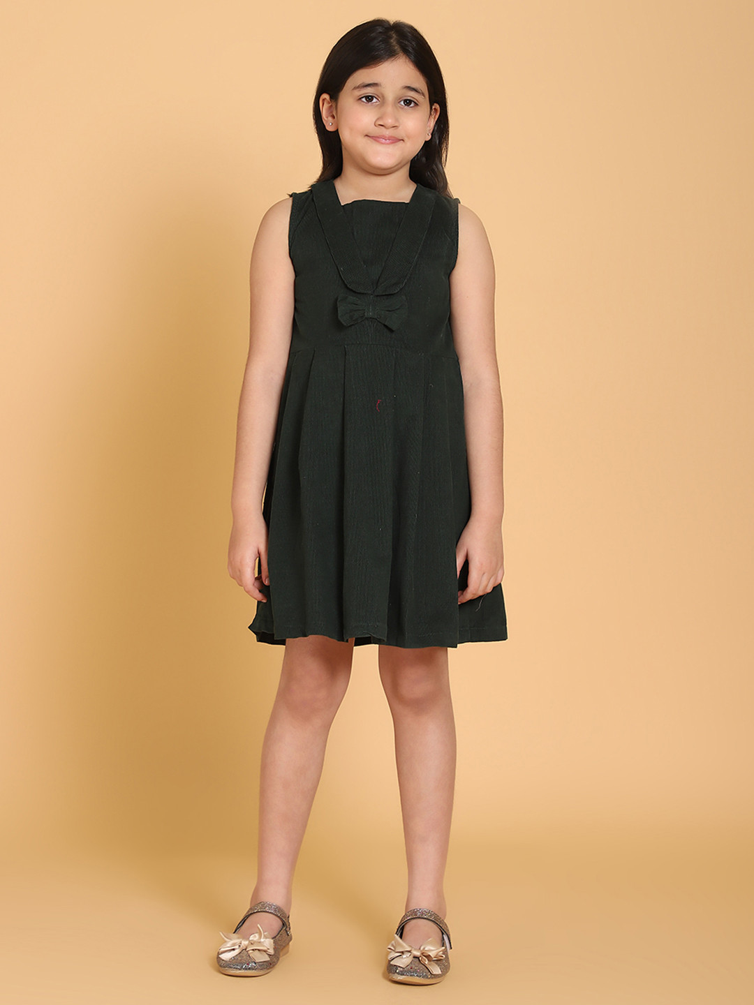 PICCOLO Girls Green Pleated Dress
