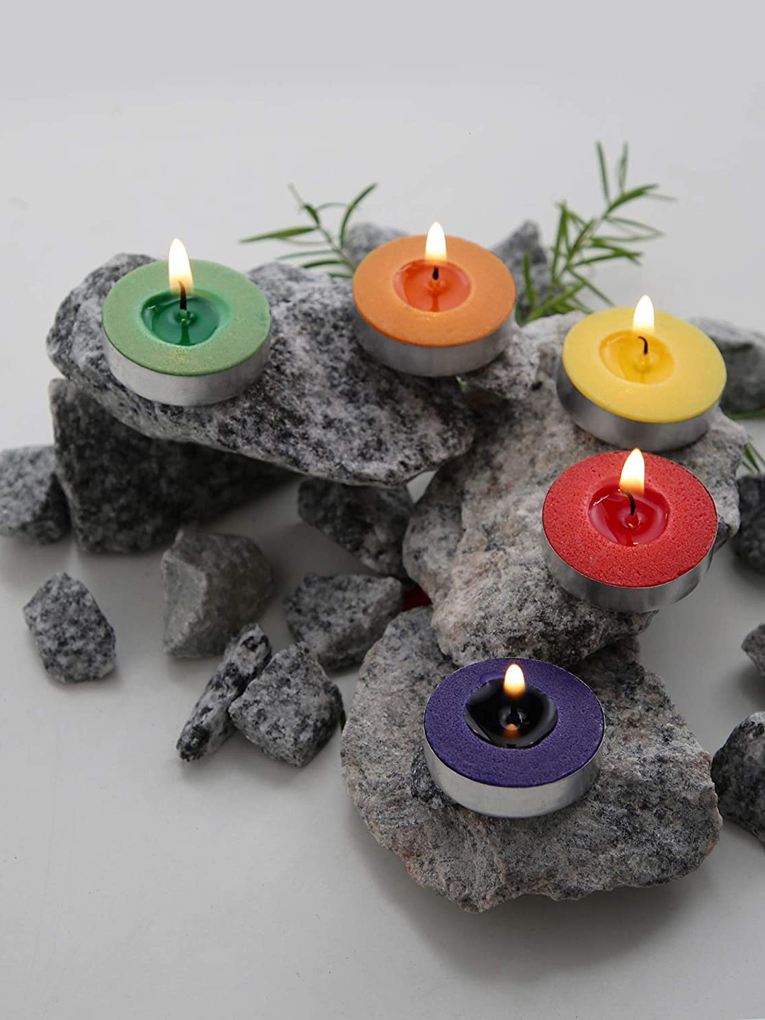 The Legend Pure & Natural Wax and Smoke Less 50Pcs Smokeless Solid Tea Light Candles