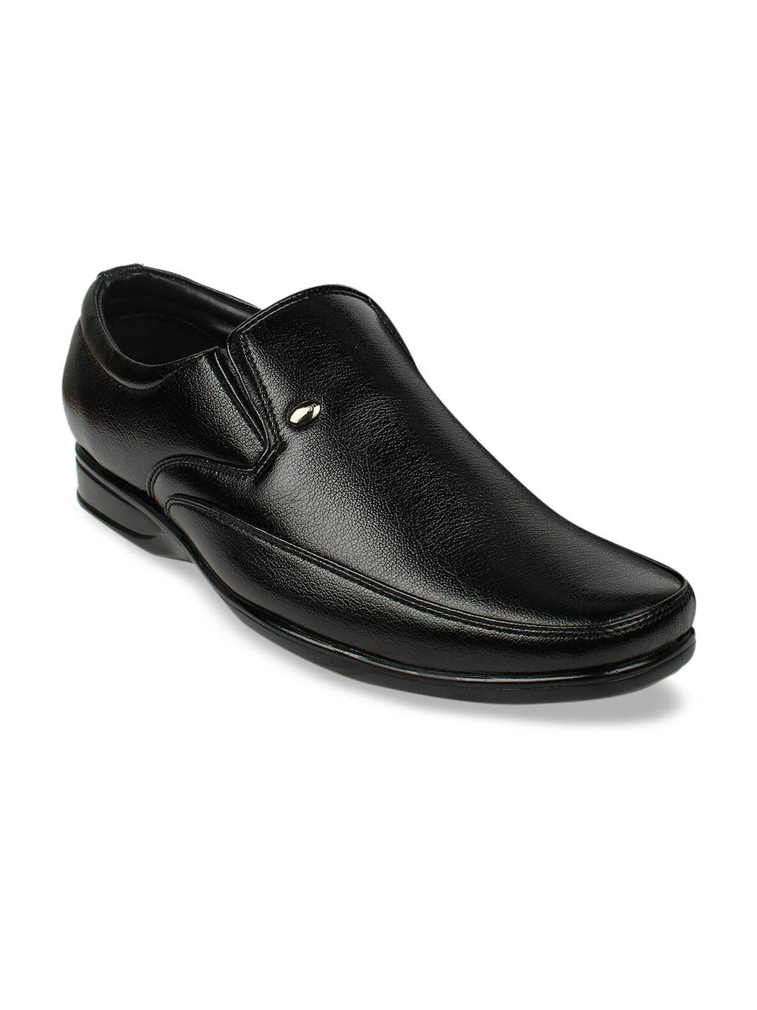 Action Men Black Solid Formal Slip-Ons