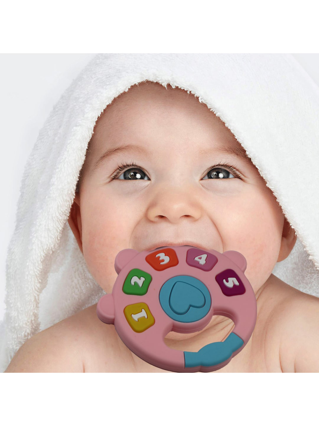 GUCHIGU Infant Kids Pink & Blue BPA Free Silicone Teethers