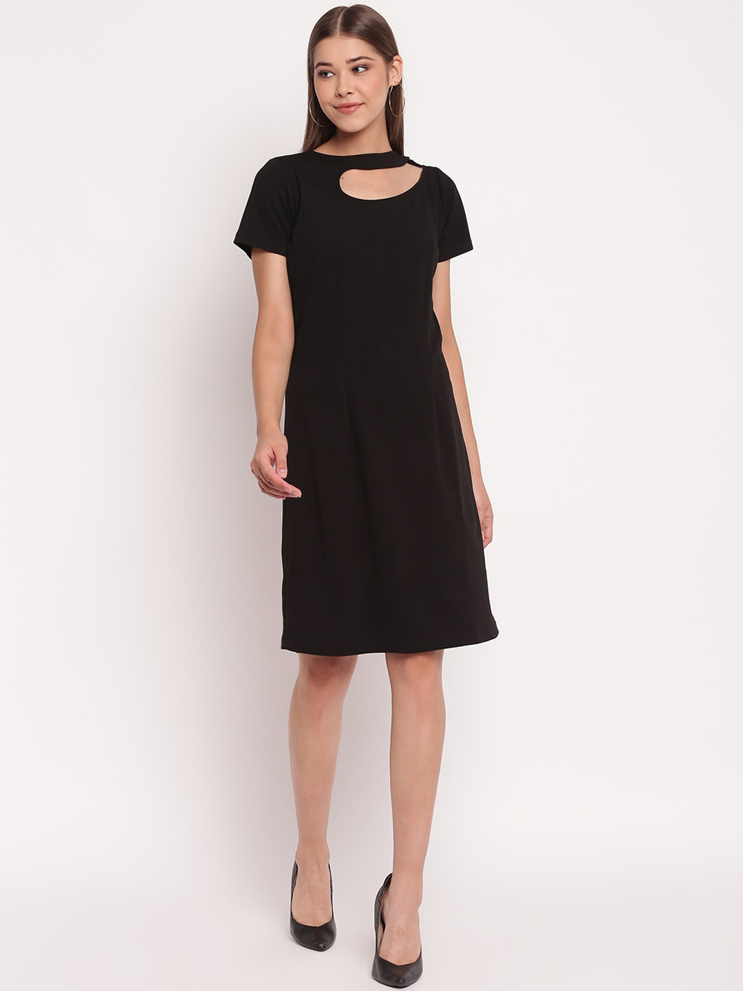 AKIMIA Women Black A-Line Dress