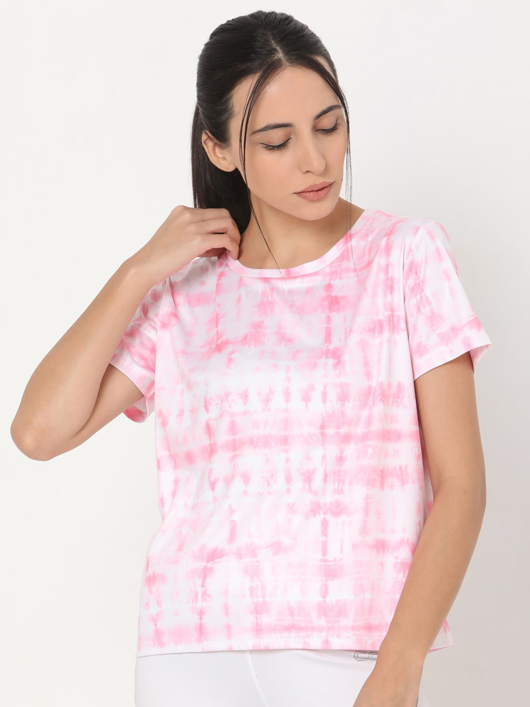 Silvertraq Women Pink Tie & Dye T-shirt