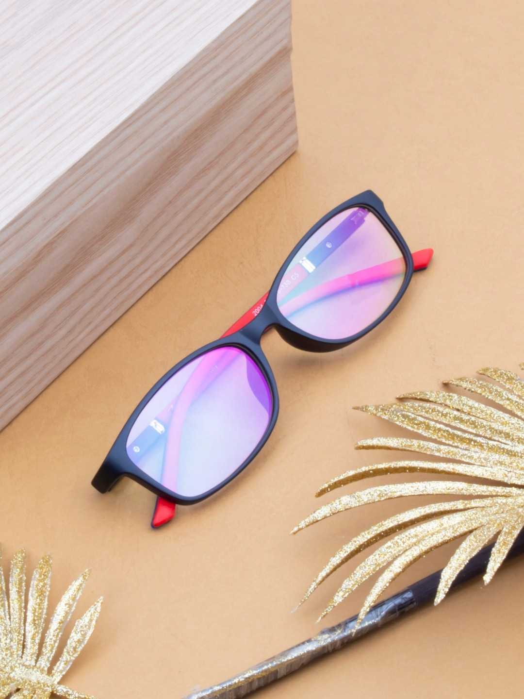 Ted Smith Unisex Black Solid Rectangle Frames Eyeglasses