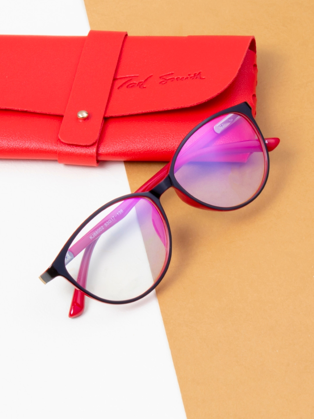 Ted Smith Women Transparent  Cateye Frames with Blue-Light Blocking Computer Glasses