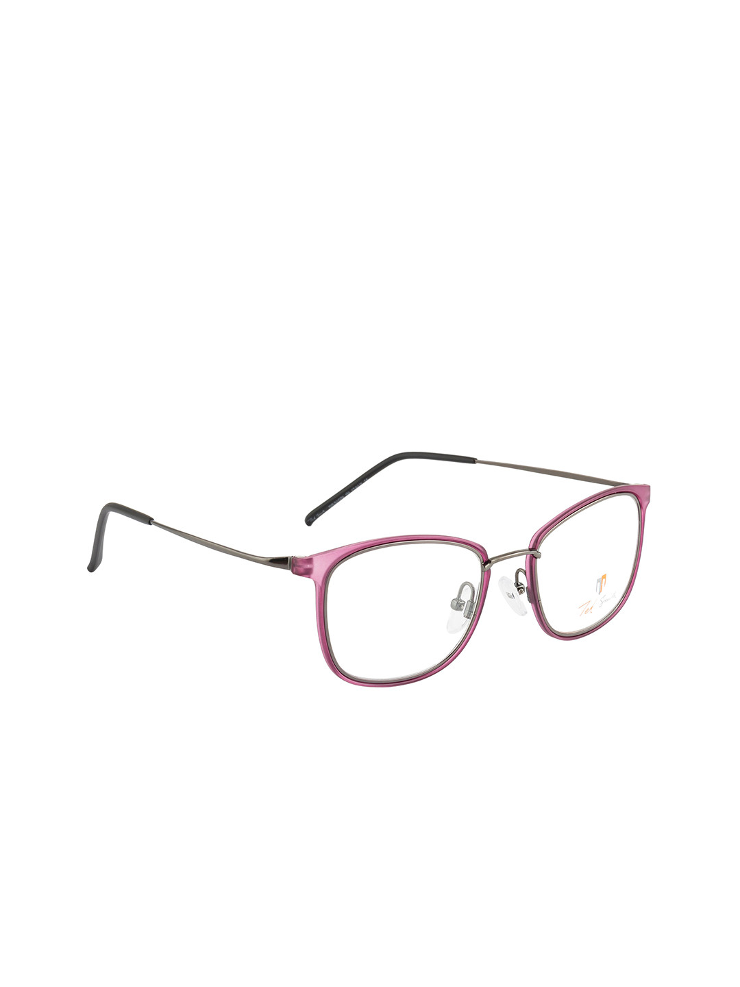Ted Smith Unisex Purple Solid Square Frames Eyeglasses