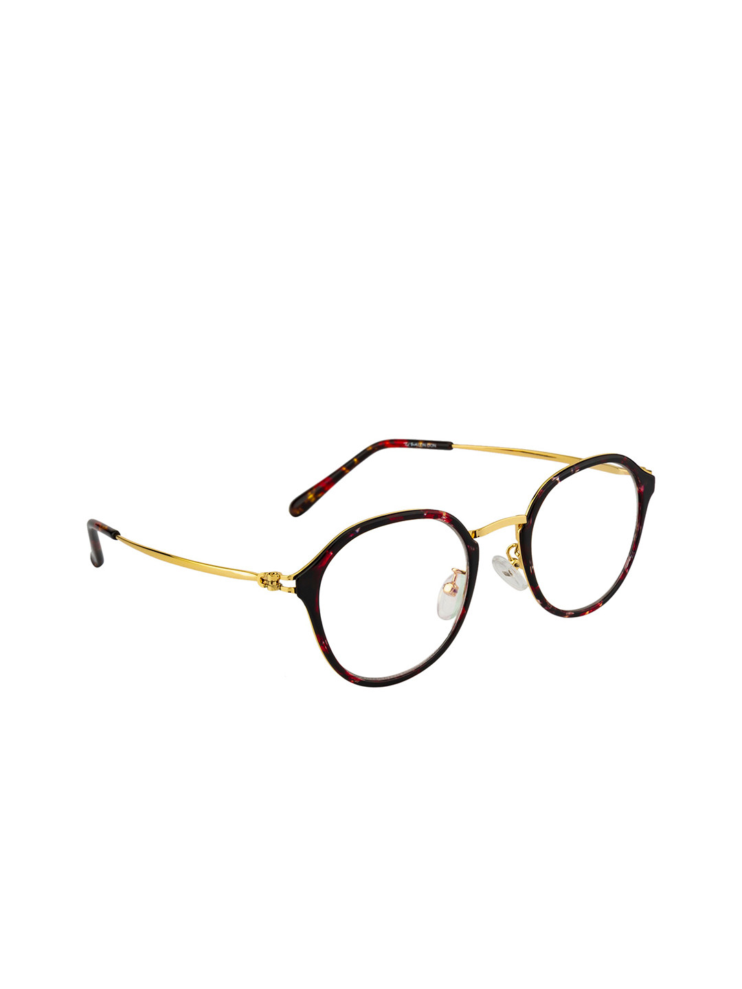 Ted Smith Unisex Maroon Solid Square Frames Eyeglasses