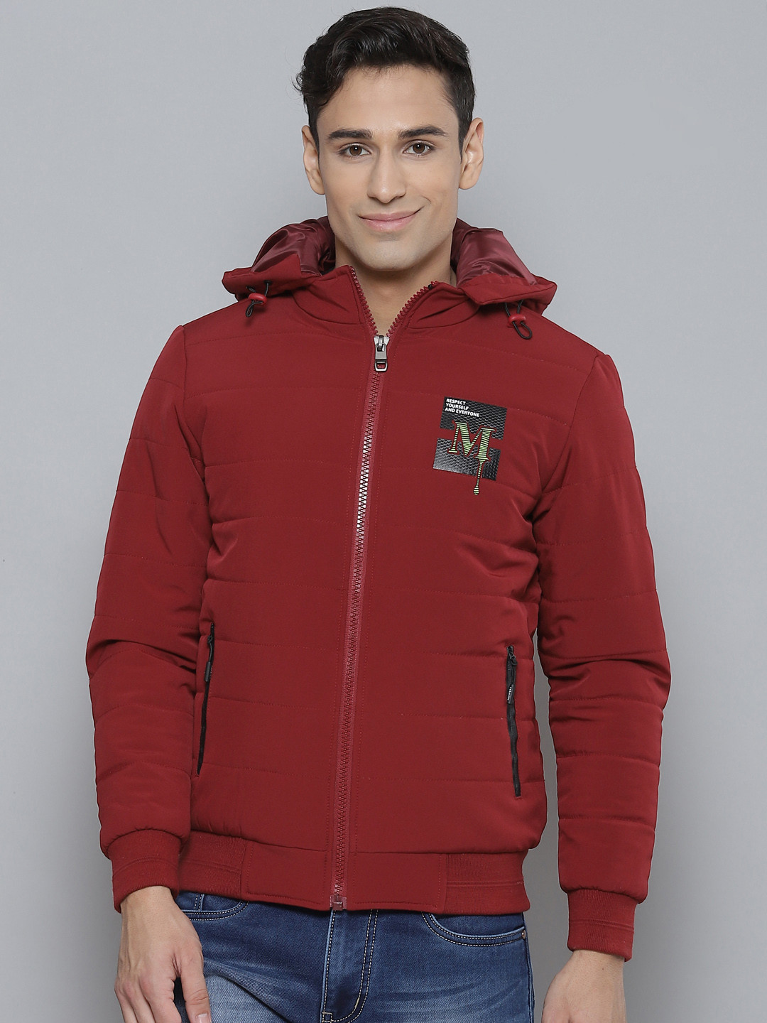 Maroon Hooded Bomber Coat Buy Fort Collins Men Maroon Hooded