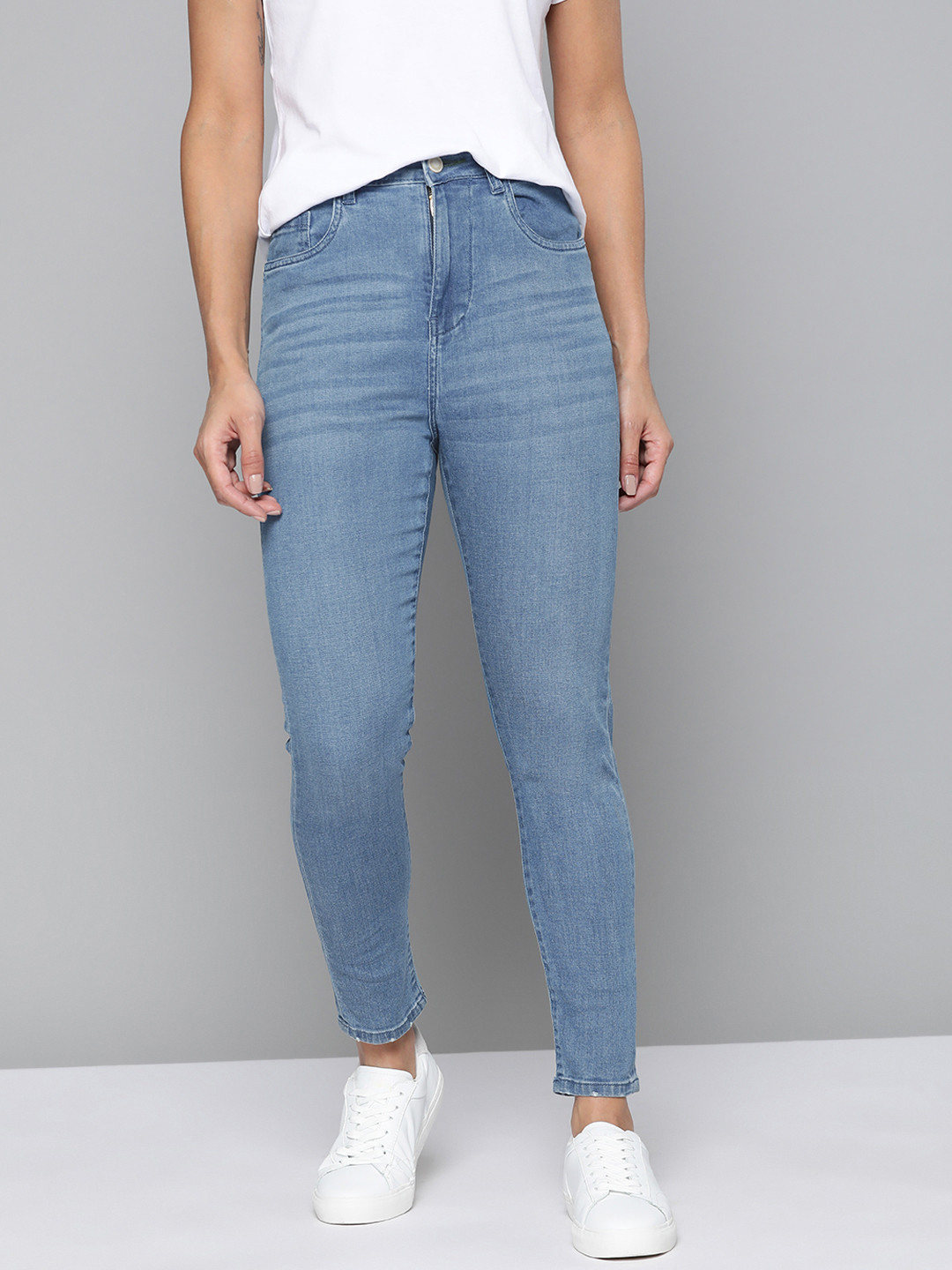 M&H Our Water Women Blue Super Skinny Fit Light Fade Stretchable Jeans