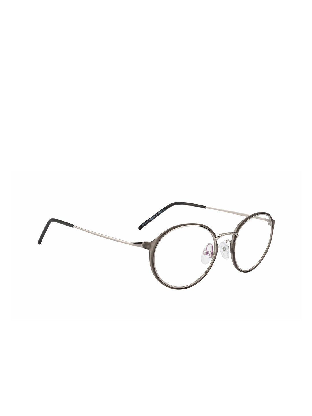Ted Smith Unisex Black & Silver-Toned Full Rim Round Frames