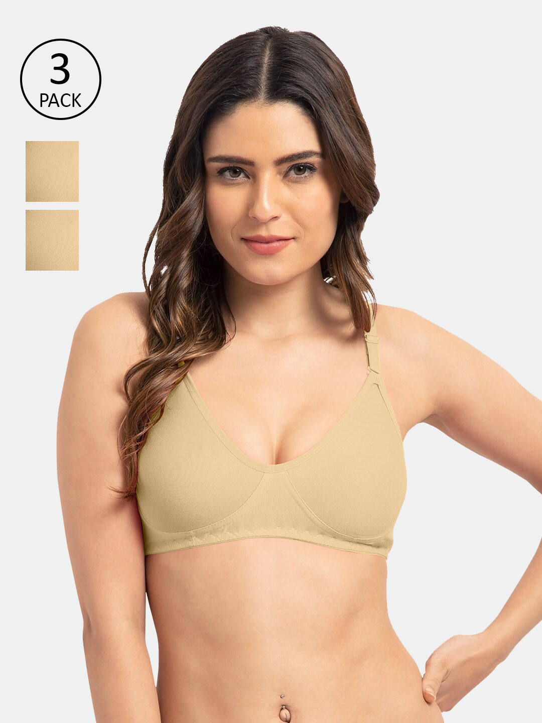 Tweens Women Pack of 3 Non Padded Every Day Seamless T-Shirt Bra