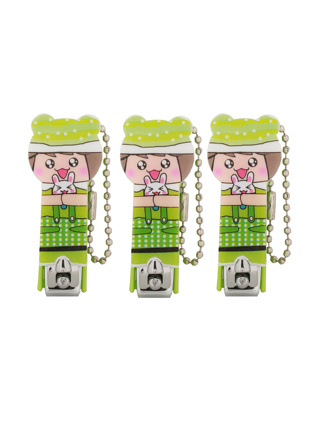 POKORY Kids Pack of 3 Green Nail Cutters - 100 gm Each